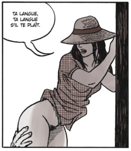 Un dessin d'une femme