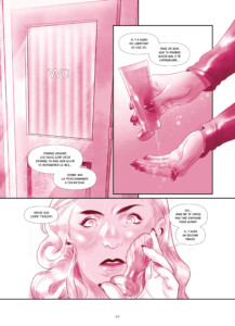 Un planche de BD rose